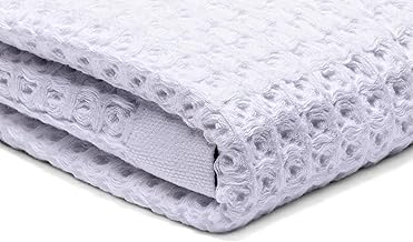 SUTERA Silverthread Bath Towel | Antimicrobial Towel with Silver Ion Technology | Waffle Weave Design, Plush, Lightweight, and Quick-Drying for Everyday or Spa Use | 31" x 57" (White)