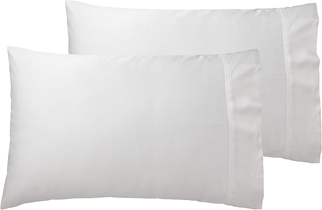 100% Bamboo Bed Linen - Luxury Pillowcases - Housewife Style (Set of 2) (Pure White)
