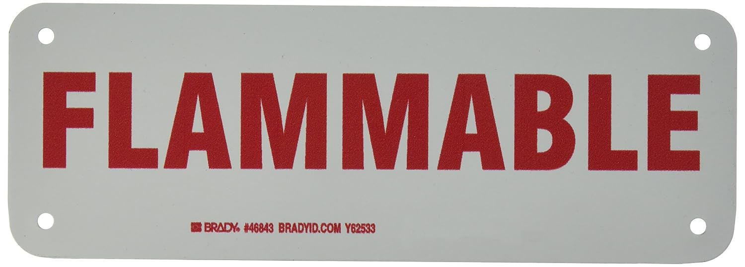 Brady 46843 Safety Label (Flammable), 3 1/2" x 10"