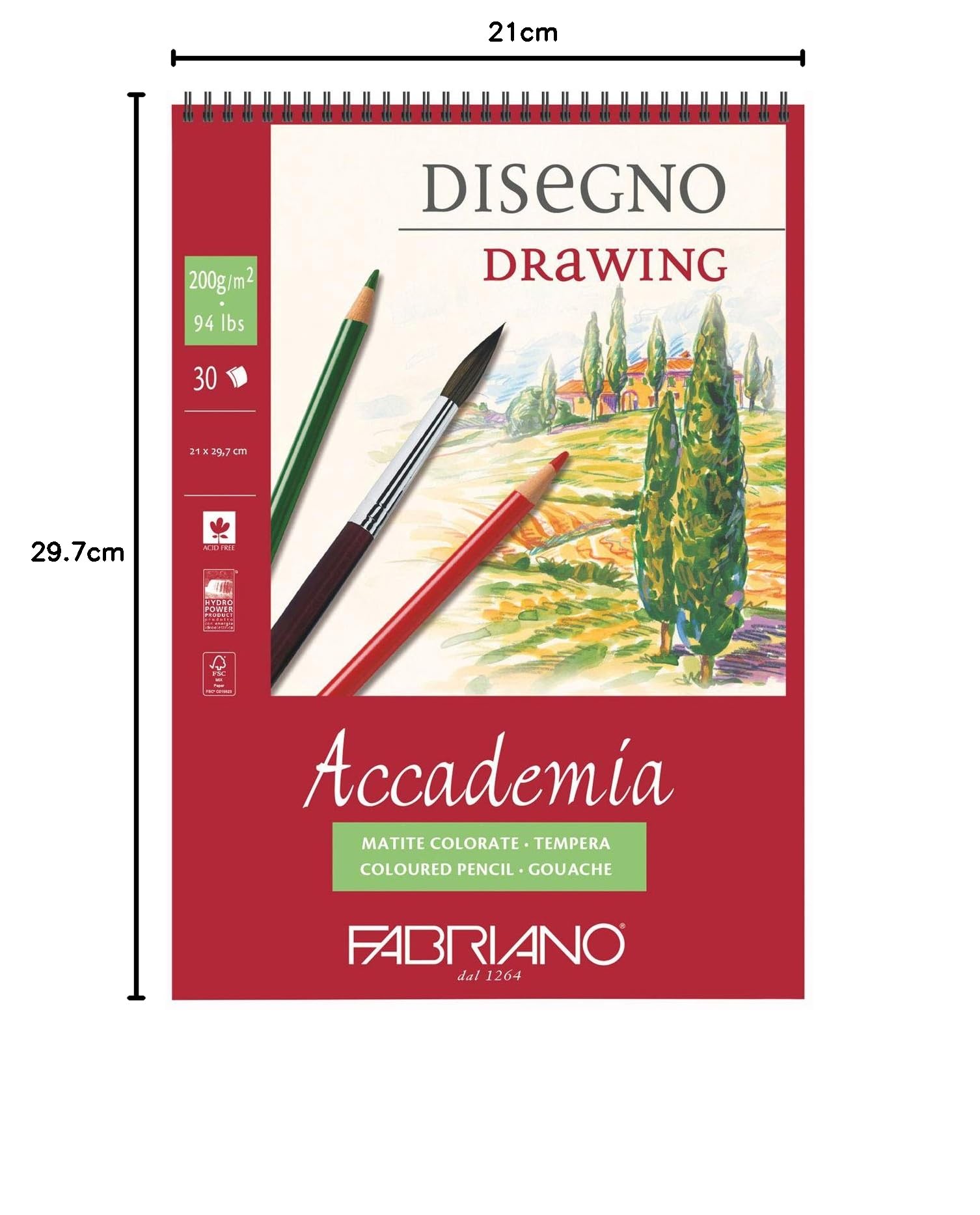 Carta Da Disegno Fabriano Accademia A4 - Blocco 30 Fogli, Bianco - Foto 4