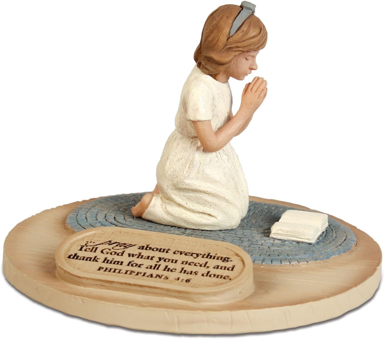 Lighthouse Christian Products Devoted Praying Girl Sculpture, 4 3/4 x 4 3/4 x 3 1/4"