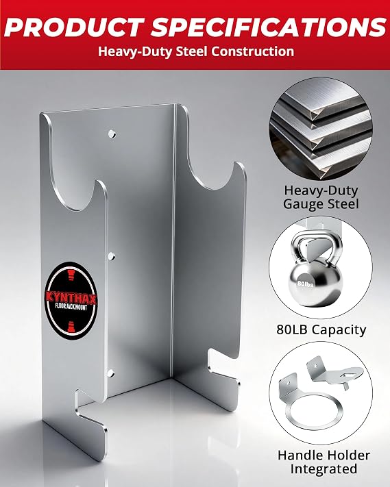 1.5 Ton Floor Jack Wall Mount, Low-Profile Hydraulic Jacks Holder