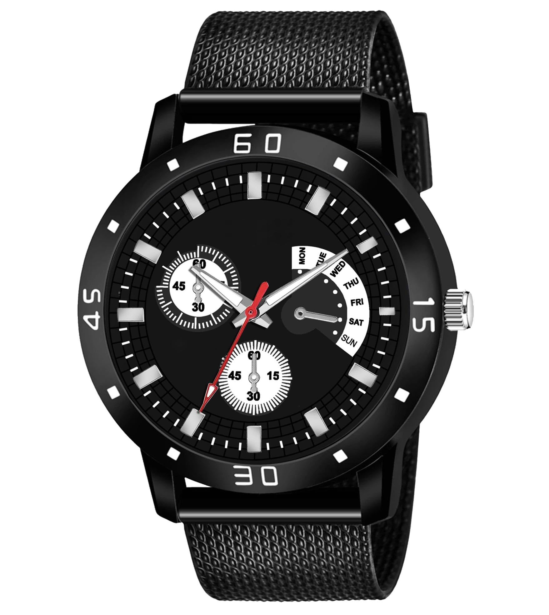 895|Black Dial PU Strap Stylish Analog Watch for Men-MAHDV/Black-picture-53