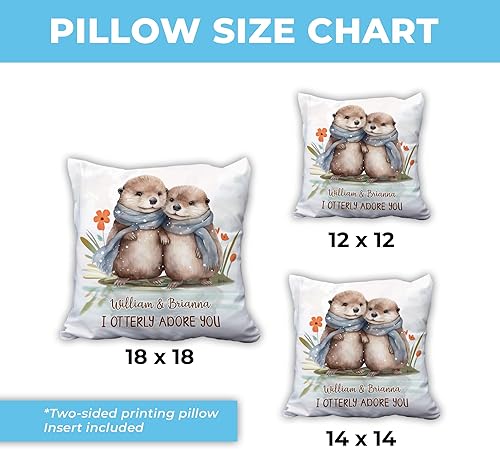 Vista 16 de Hyturtle Personalized Otter Pillow (Insert Included) Gifts for Couple Her Girlfriend Boyfriend Wife - Valentine's Day Birthday - I Love You Custom