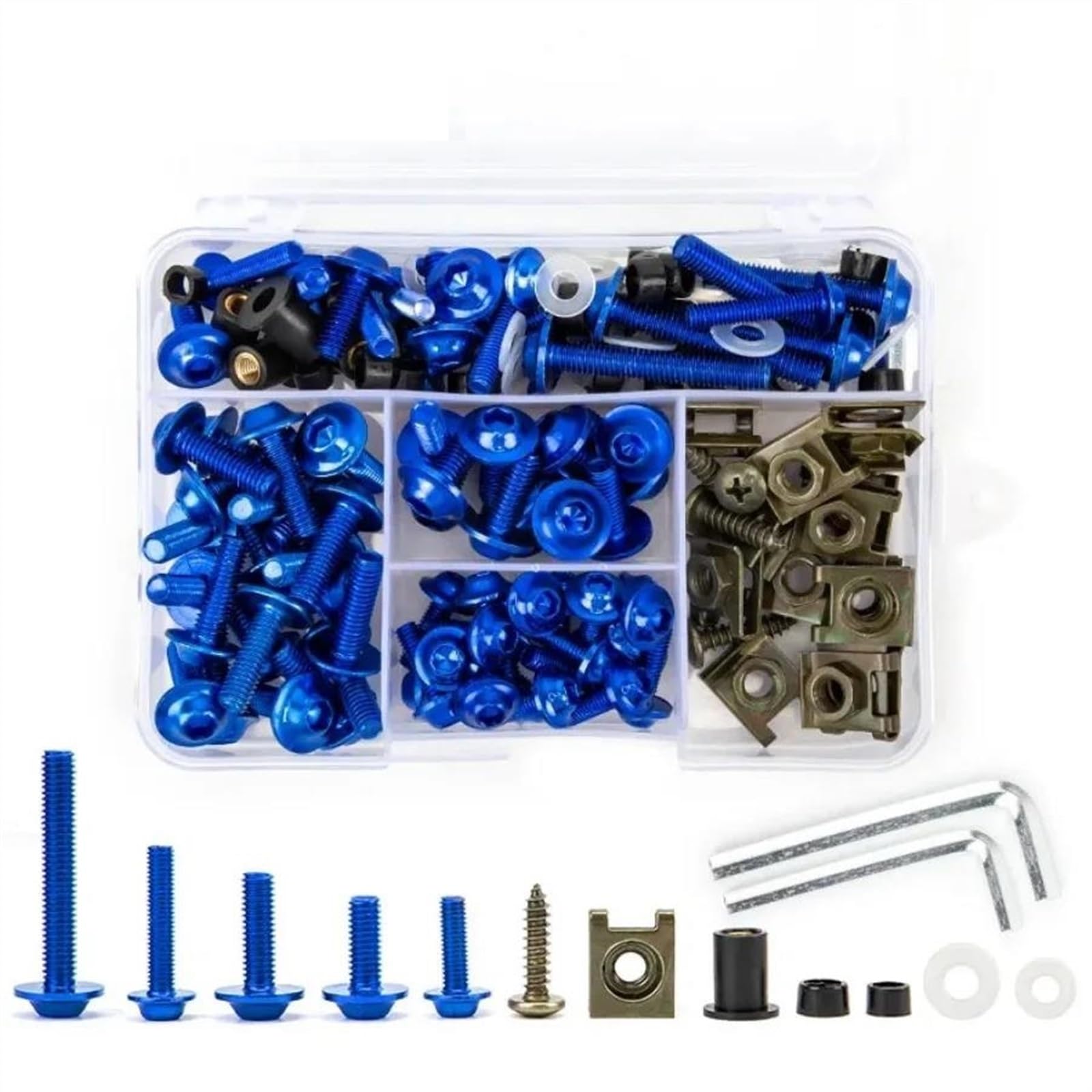 Complete Fairing Bolts Screws Kit For Gsxr Gsr 600 For Vstrom 650 Dl For Bandit Gsf Sv Gsx S750 Ltz 400 CNC Alloy(Blu)
