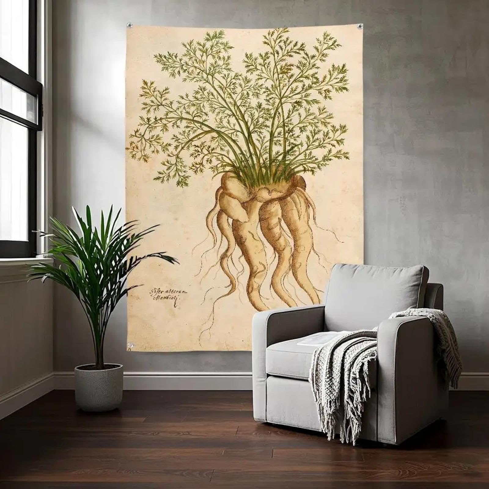 BMGKYAGL Classico dipinto retrò piante moda bandiera stanza camera da letto concerto sfondo stampato decorazione arte poster cornice 80x120cm