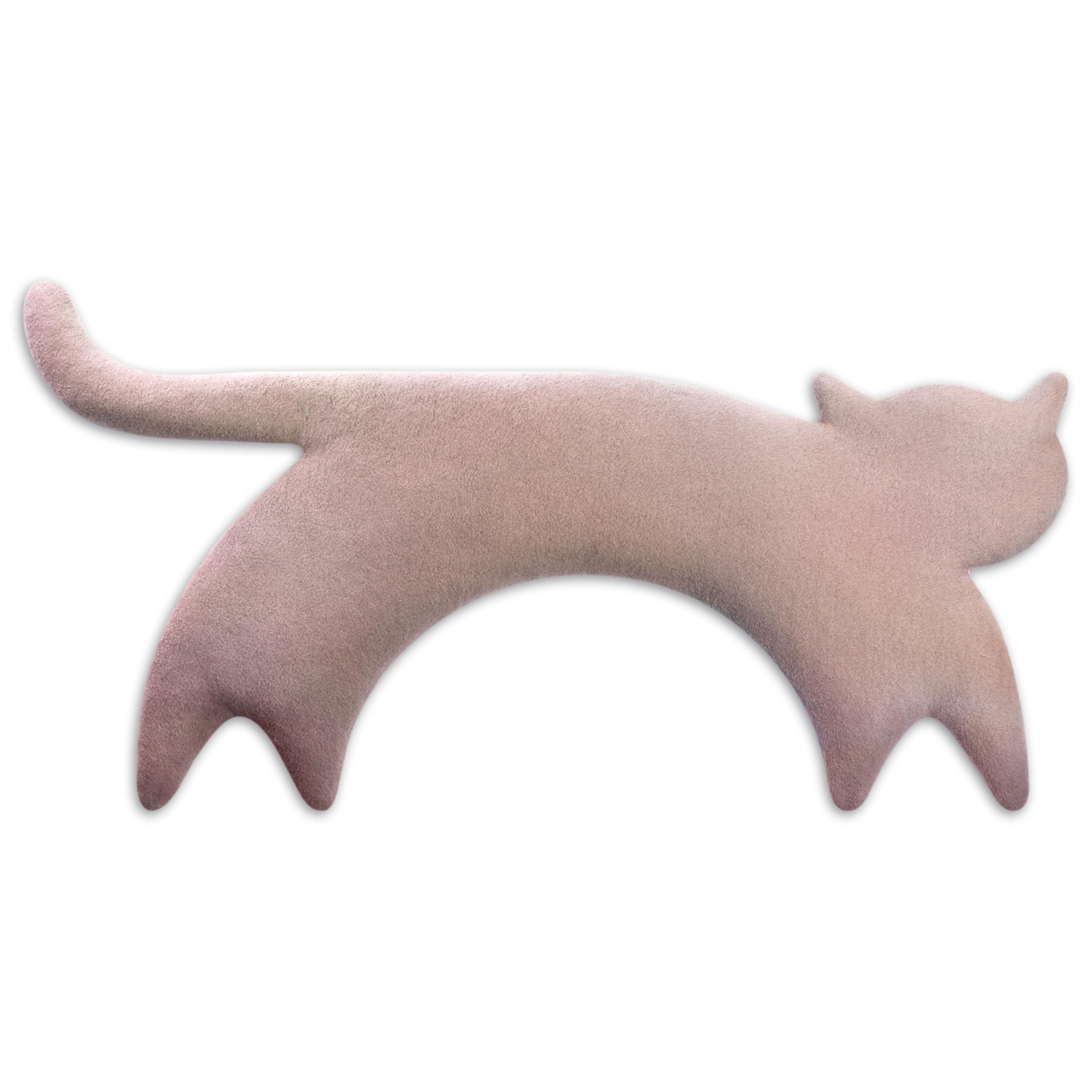 LESCHI Saco Térmico de Semillas para Microondas, Saco de Semillas de 100% Algodón y Trigo Orgánicos, Bolsa Semillas Microondas ideal para Cuello, Cervical y Espalda, 47x23 cm, Gata Minina rosa