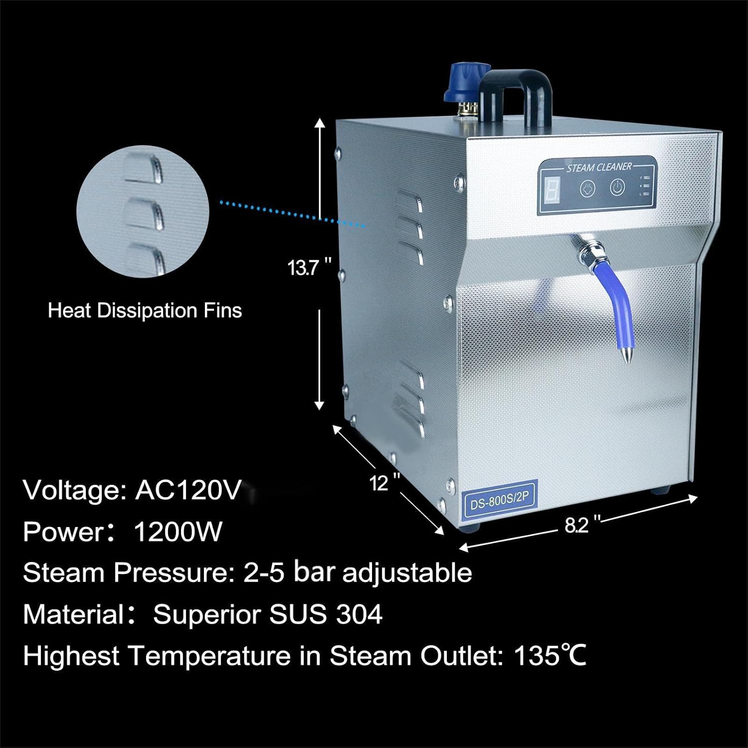 Jewelry Steam Cleaner Machine Professional High Pressure Jewelry Cleaning Steamer Pro Jewelry Cleaners Best Jewelry Cleaner with Foot Pedal Control Fix & Nozzle Hose 2L Auto Water Supply