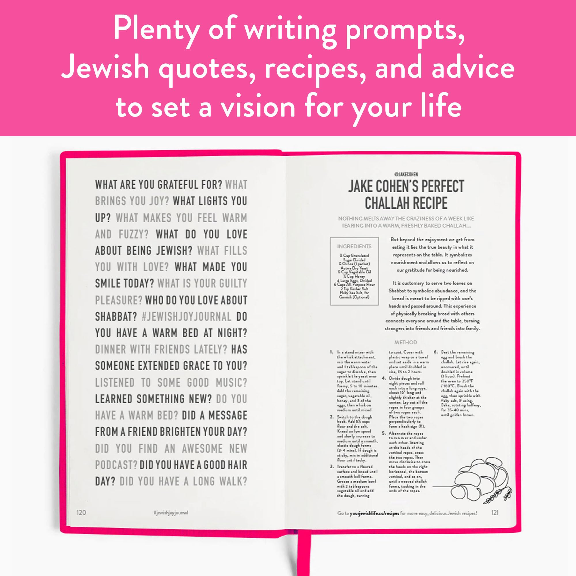 Journal de joie juive – Journal quotidien de gratitude pour les femmes juives | Invitations guidées pour le bonheur, la pleine conscience et la réflexion | Livre juif | Planificateur de vie non daté