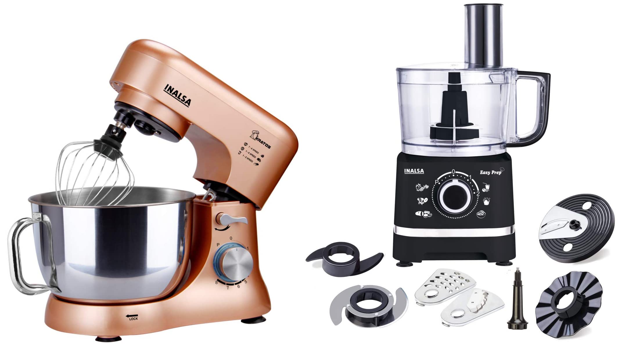 Inalsa Kratos 1000W, 800W Stand Mixer Kratos and Food Processor-image-42