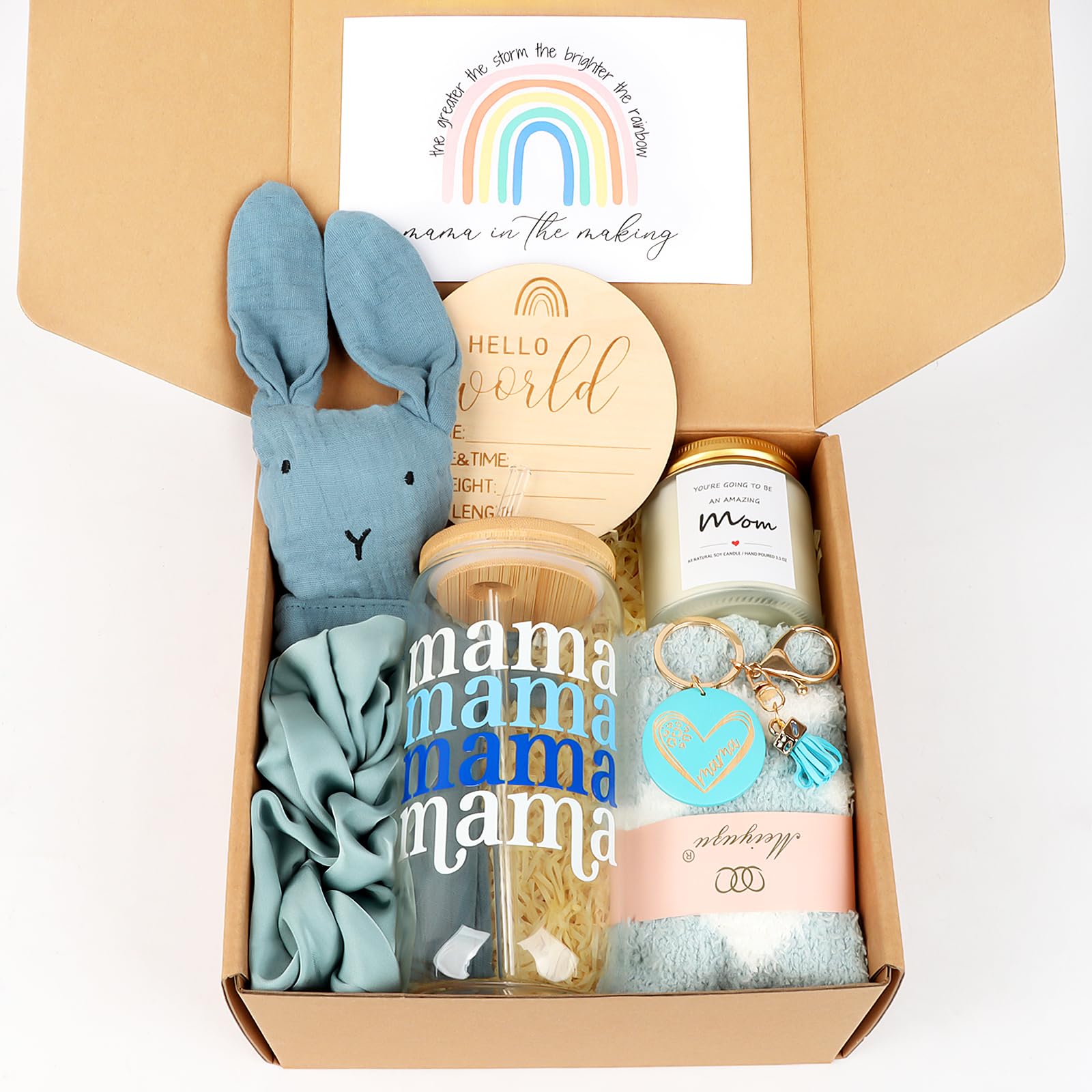 New Mom Gifts Box, Pregnancy Gifts for Expecting Mom, Gift Basket for Girls Boys, Postpartum Gifts for First Time Moms, Cool Gifts for New Mom After