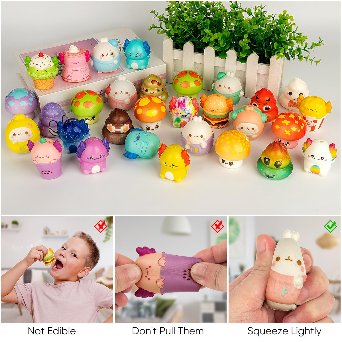 yuechen 30 Squishy Antistress Gadget Compleanno Bambini,Animali Kawaii Squishy | Regalini Fine Festa Compleanno | Gadget Compleanno Bambina e Bambino | Rimbalzo Lento Alleviare Stress - 5