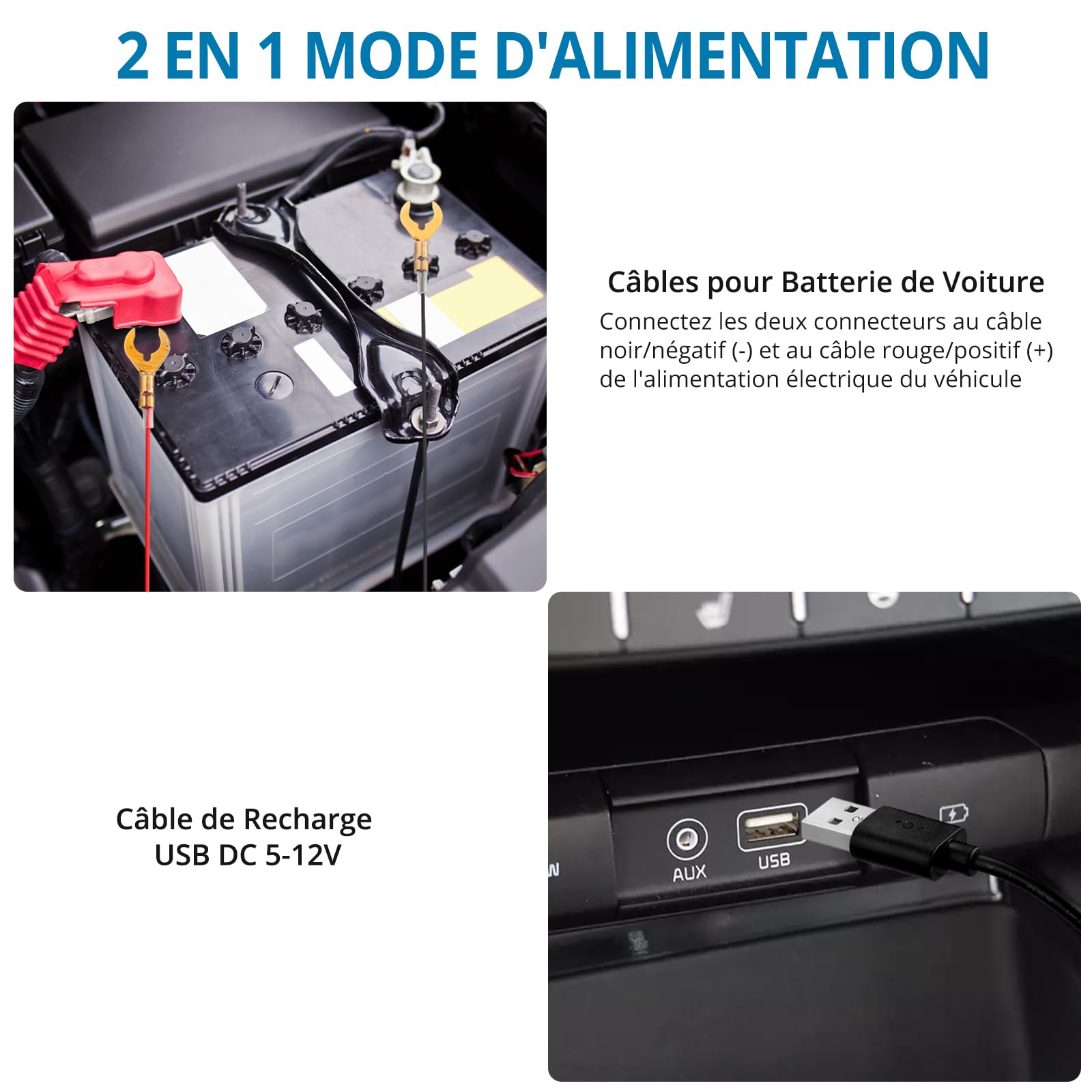 AUTOUTLET Répulsif Ultrason Souris pour Voiture 2 en 1 Répulsif Ultrason Rongeur Connexion électrique du véhicule/Câblage USB/Batterie Démarrage/arrêt Automatique avec Ligne d'Extension 50cm