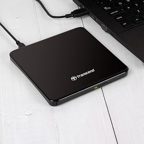 Miniatura 2 de Transcend Unidad óptica portátil extra delgada del escritor de DVD de 8K (TS8XDVDS-K)