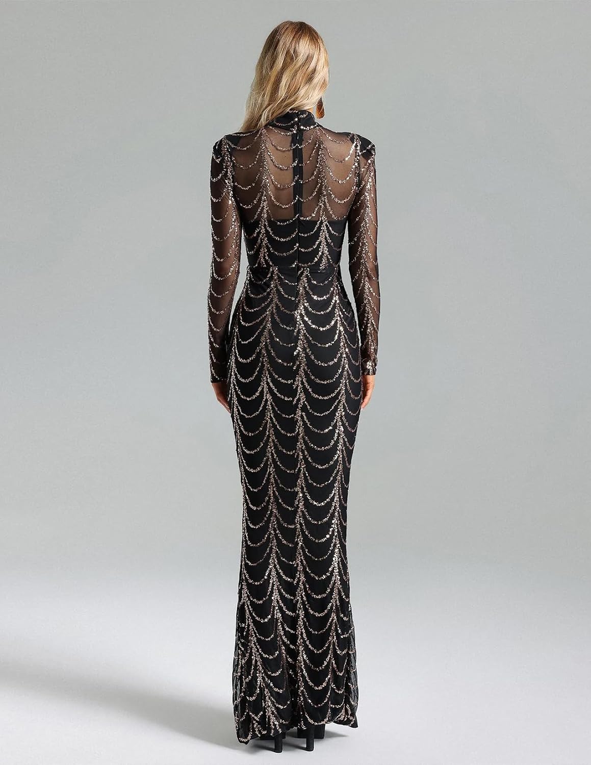 BELLA BARNETT Sparkle Chain Sequin Dress for Women Fishtail Bodycon Dress