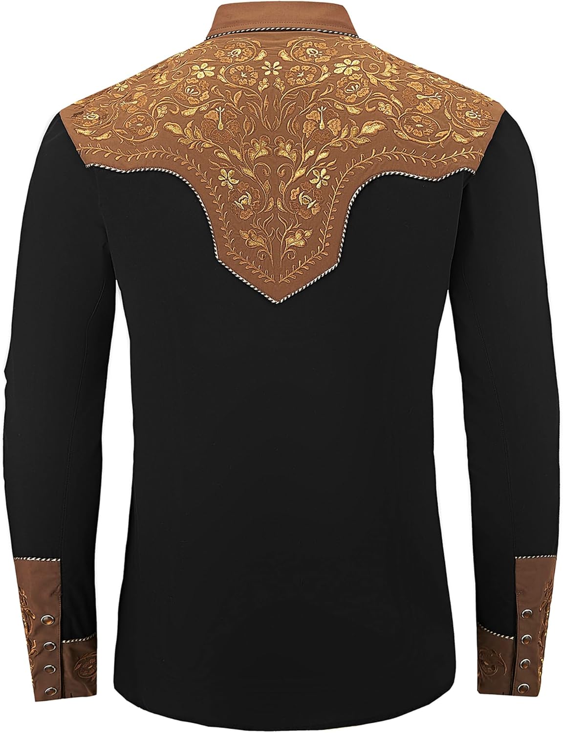 SALVAJE OESTE Western Embroidered Cowboy Shirts for Men, Casual Button Down Long Sleeve Shirt with Floral Design - Image 5
