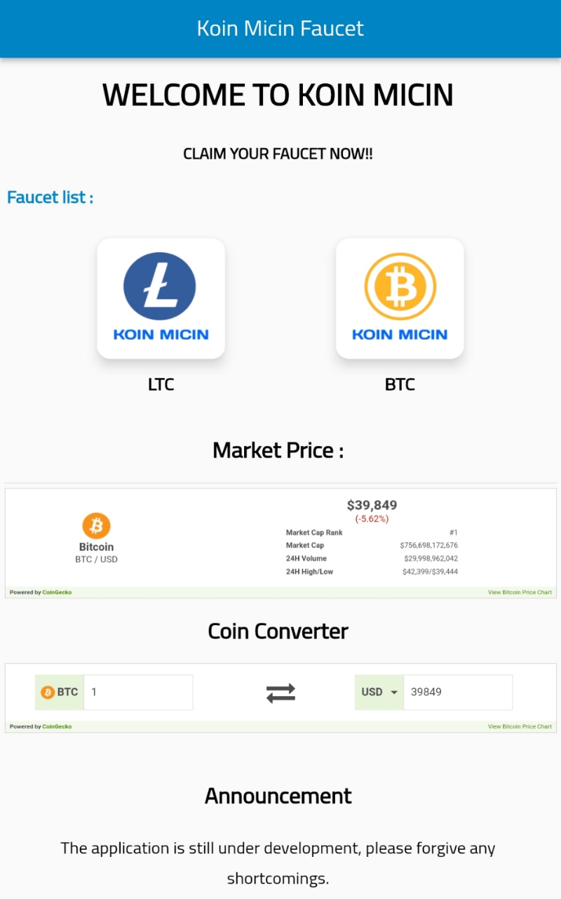 Koin Micin Faucet - App on the Amazon Appstore