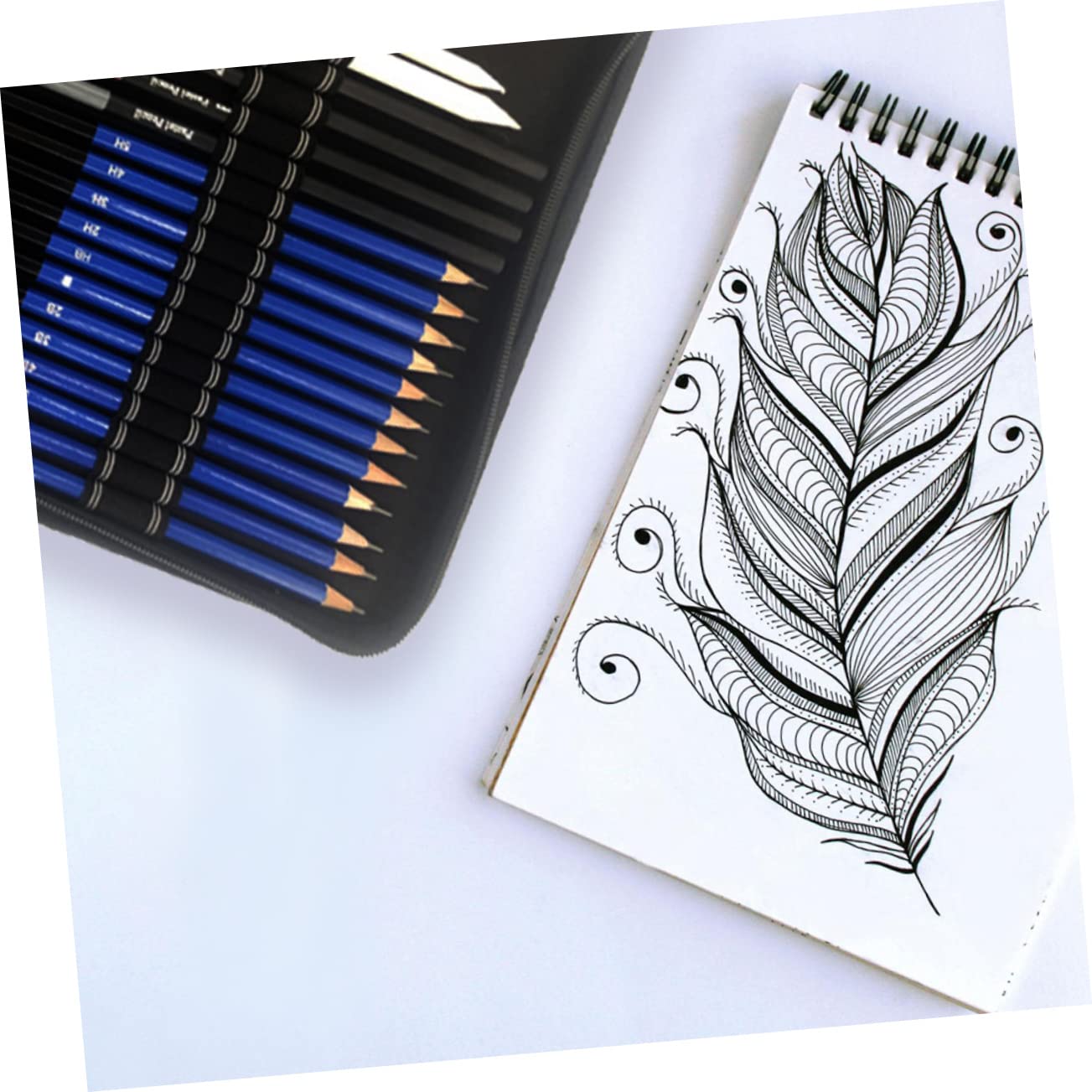 Kit de Crayons à Dessin 72 Pièces en Bois, Ensemble de Crayons de Couleur