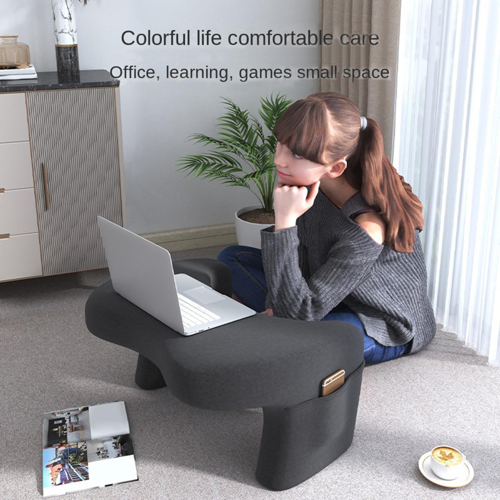 Cuscino Portatile per PC,Tavolino per Tablet e Tastiera da - Cuscino Scrivania per Laptop con Tasche,per Lettura Videogiochi Divano Appartamento