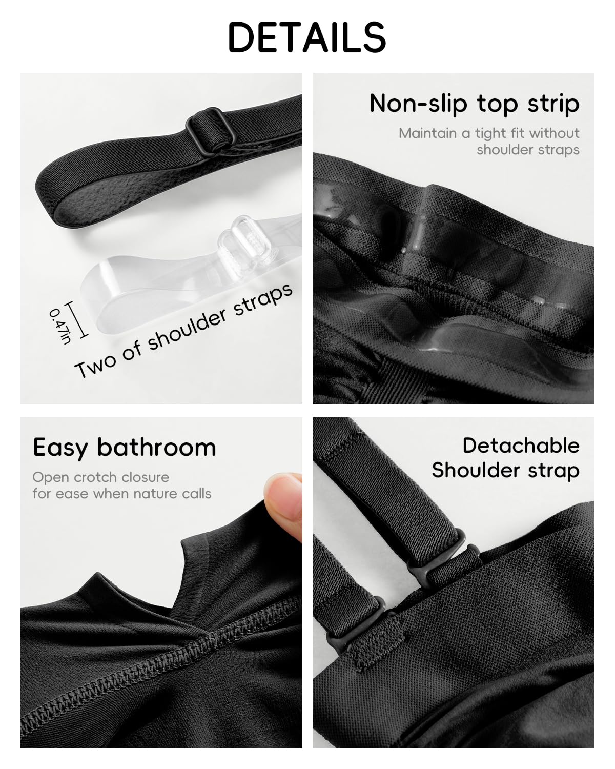 Shapewear senza spalline da donna con controllo della pancia, body scolpito senza cuciture per allenamenti e uso quotidiano comodo
