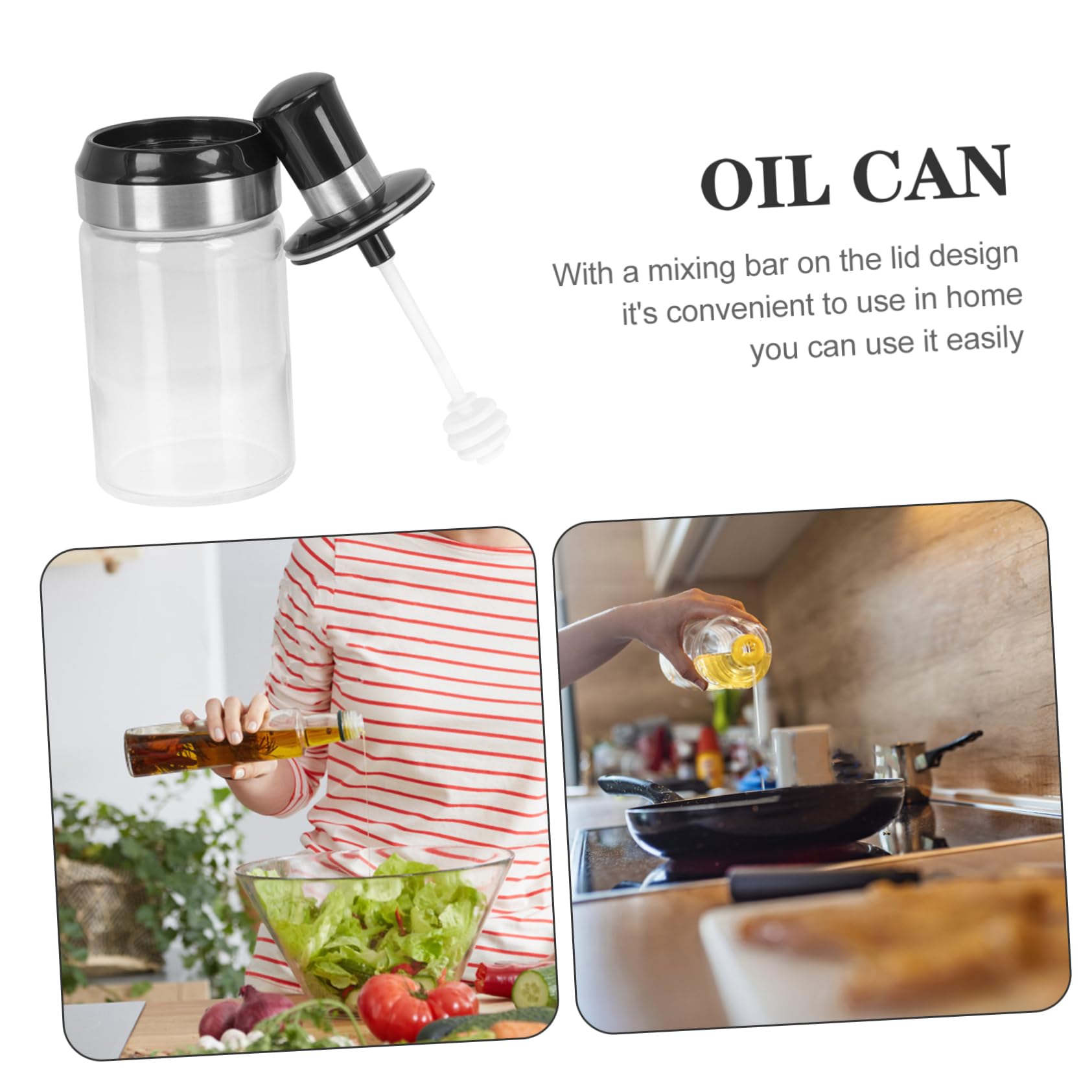 PRETYZOOM Honey Jar with Dipper Clear Honey Dispenser for Kitchen Seasoning Multi Functional Storage Jar Ideal for Honey Syrups and Sauces