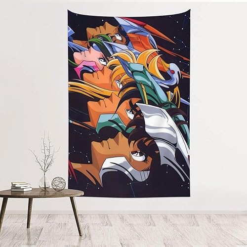 Tapiz de Saint Seiya, para dormitorio, sala de estar, arte para el hogar, franela suave, decoración para colgar, tapiz de 60 x 40 pulgadas