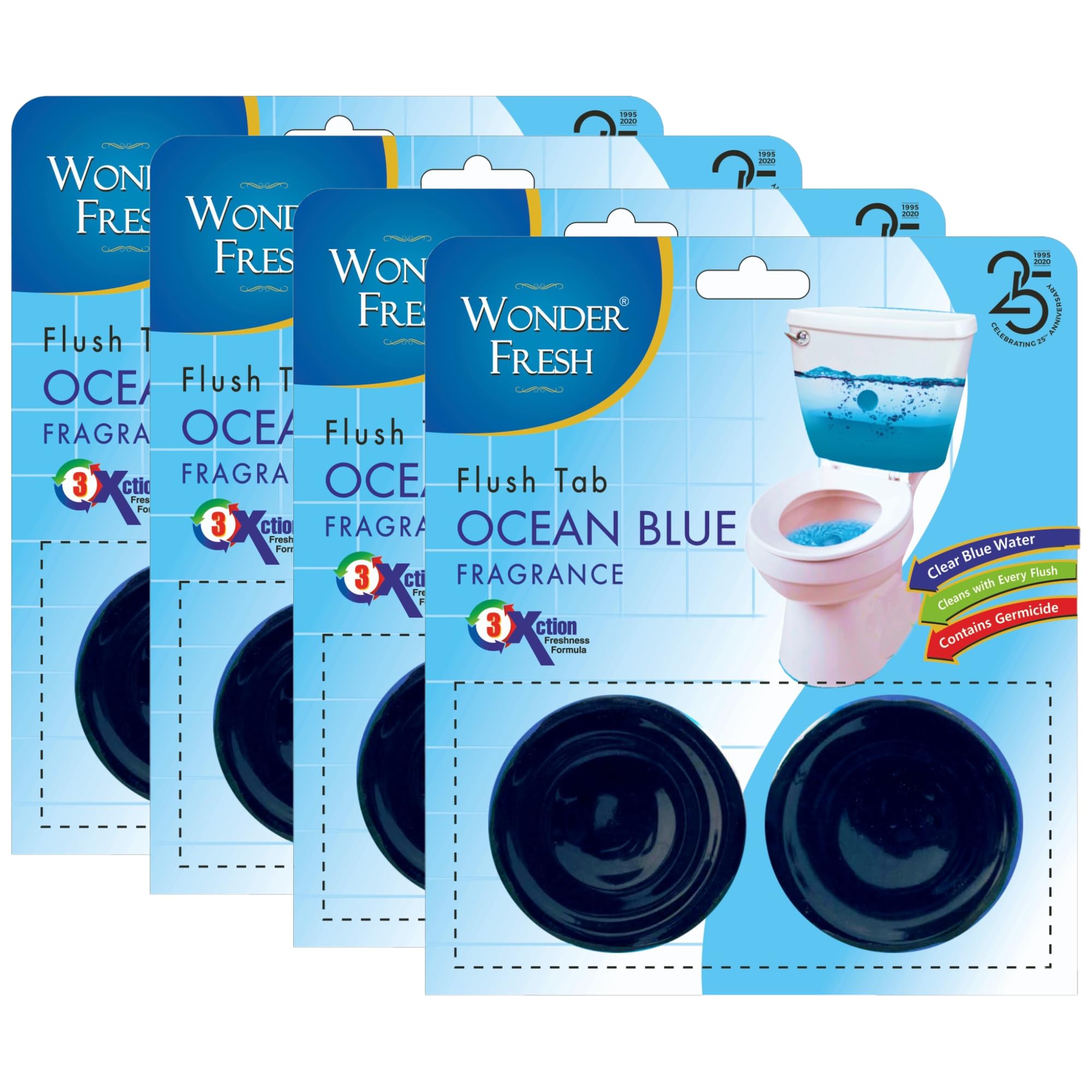 Wonder Fresh Flushmatic In-Cistern Toilet Cleaner Tablet | Flush Tank Cleaner Block | Ocean Blue Fragrance | 3x Action Formula | Last upto 360 Flushes - 100 Grams (10) (B0D6WB9CFP) Amazon Price History, Amazon Price Tracker