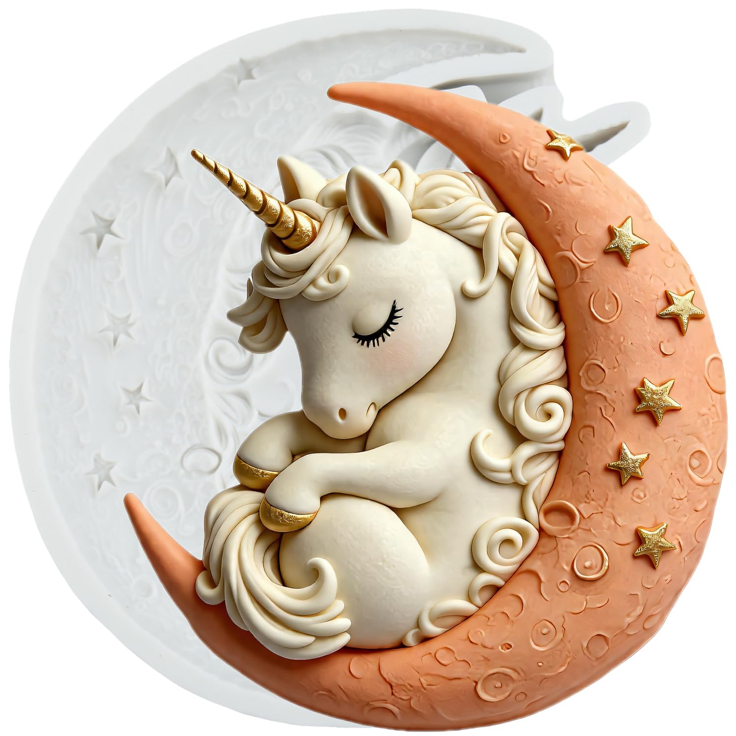 MINFEIDMS Unicorn Silicone Mold Dreamy Unicorn Moon Fondant Molds