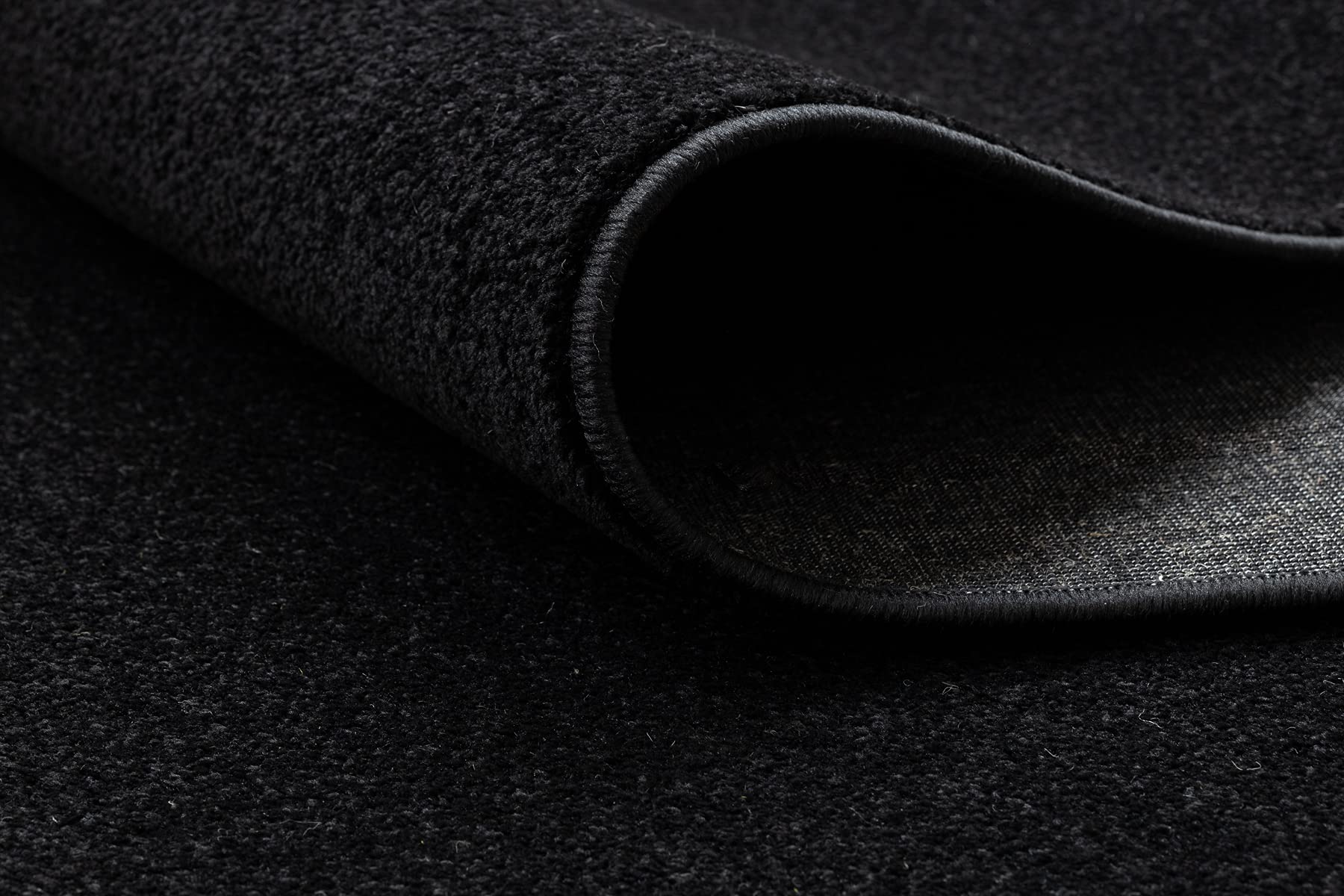 rugsx Tapis Couloir KARMEL Lisse - Tapis de Passage uni pour la Cuisine, Le Salon et Le Couloir - Noir - 60x300 cm