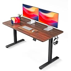 FEZIBO Electric Standing Desk, 55 x 24 Inches Height Adjustable Stand up Desk, Sit Stand Home Office Desk, Computer Desk, White