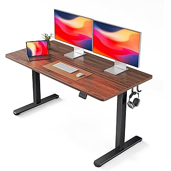 FEZIBO Electric Standing Desk, 55 x 24 Inches Height Adjustable Stand up Desk, Sit Stand Home Office Desk, Computer Desk, White