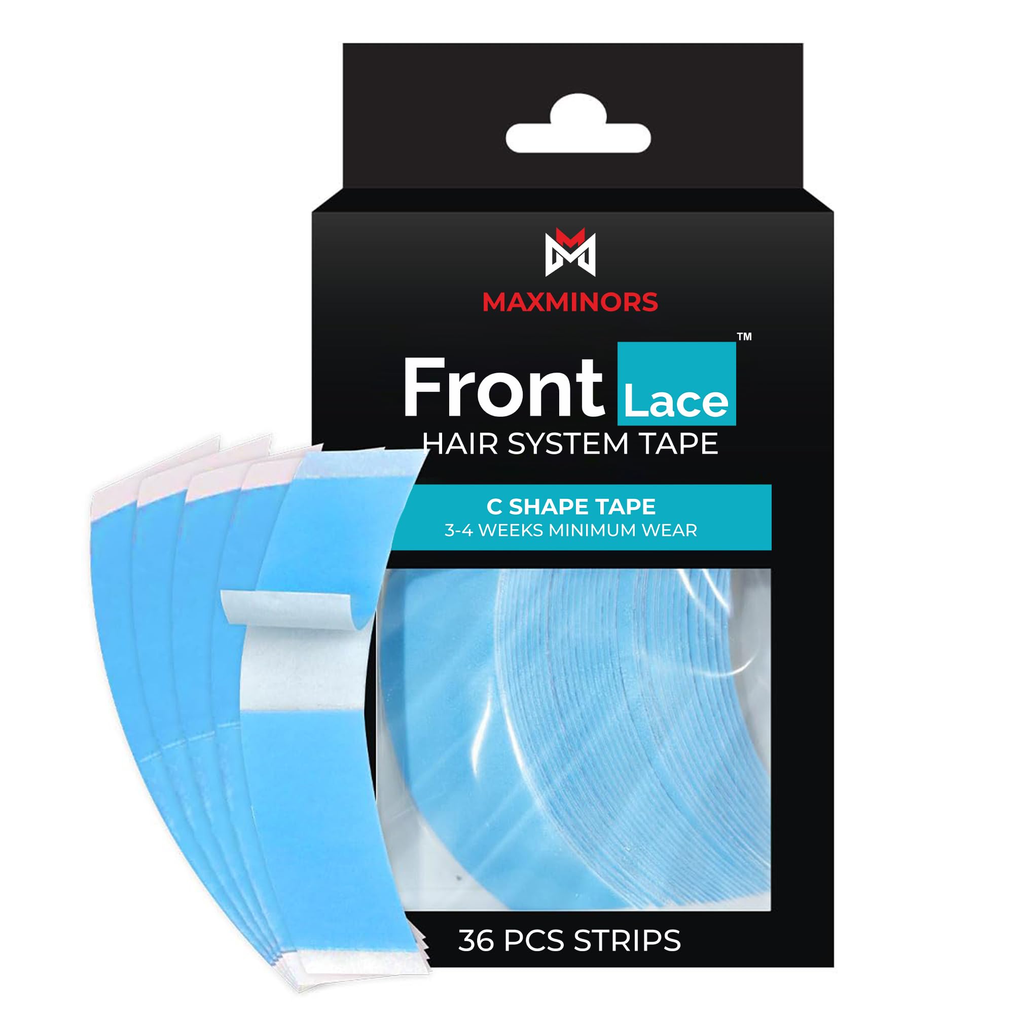 Front Lace Hair System Tape for Men | Double-Sided Wig Tape (36 Pcs) | Strong Hold 3–4 Weeks | Waterproof Medical Grade No Shine Tape for Hair Patch, Toupee & Wigs-image-34