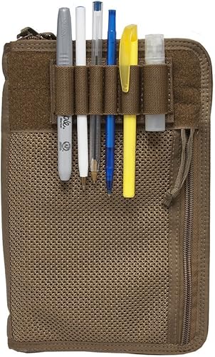 Fundas tácticas para cuadernos, parche elástico desmontable para rotulador, soporte de cierre de gancho para fijación segura a cuadernos, bolsas y