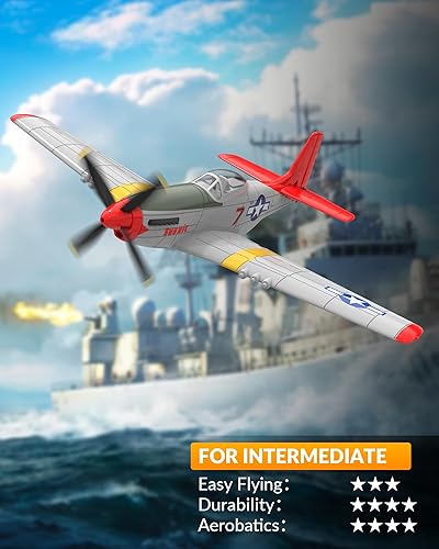 Miniatura 2 de VOLANTEXRC Avión RC, control remoto de 4 canales, avión de combate RTF con giroscopio de 6 ejes, 3 modos y acrobacias aéreas fáciles de volar, avión