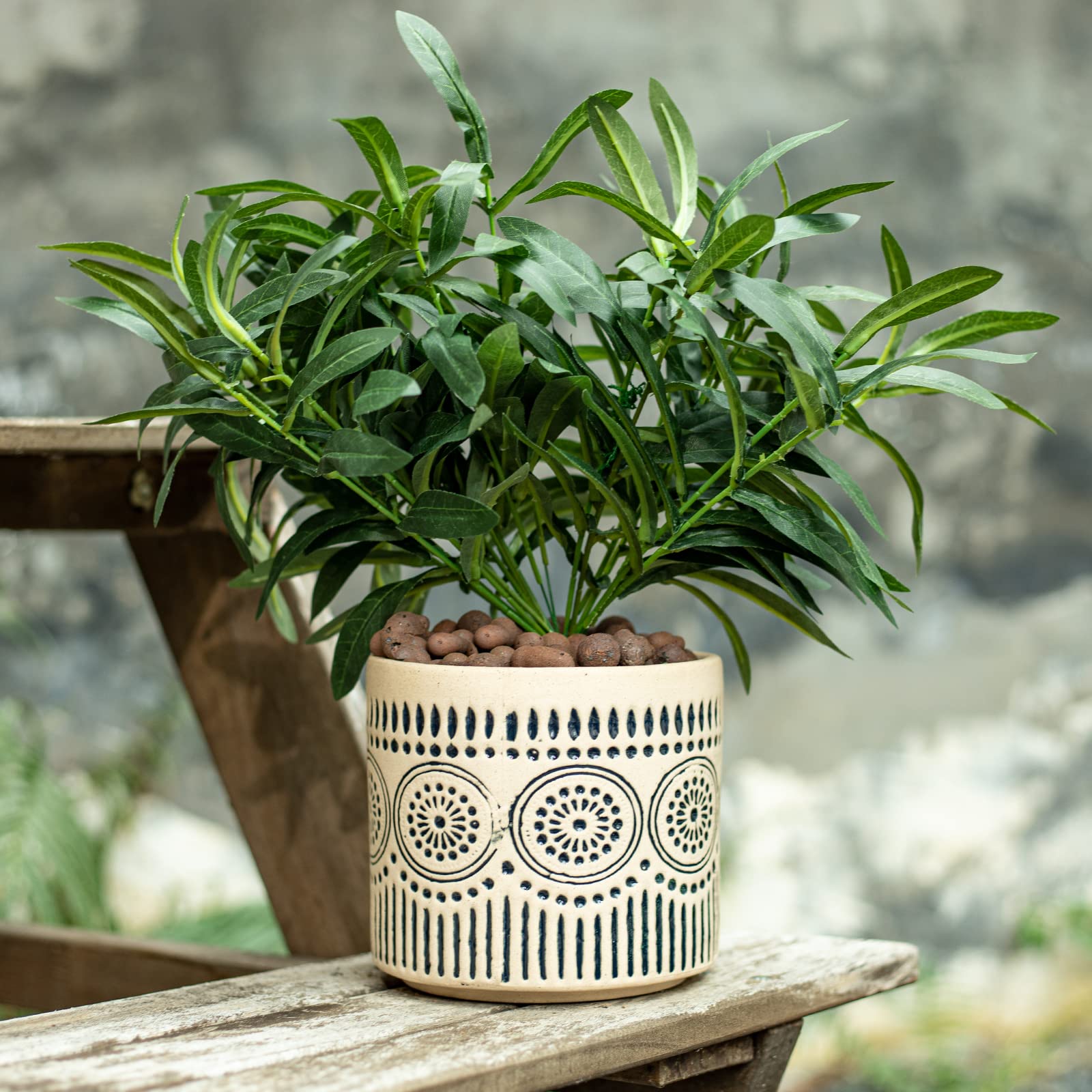 Amazon.co.jp: 陶器製の花模様の植木鉢 : DIY・工具・ガーデン