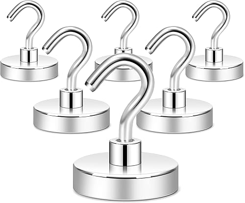 Neosmuk Ganchos magnéticos industriales y resistentes con imanes de superneodimio fuertes para refrigerador, colgar, caja de herramientas, crucero o