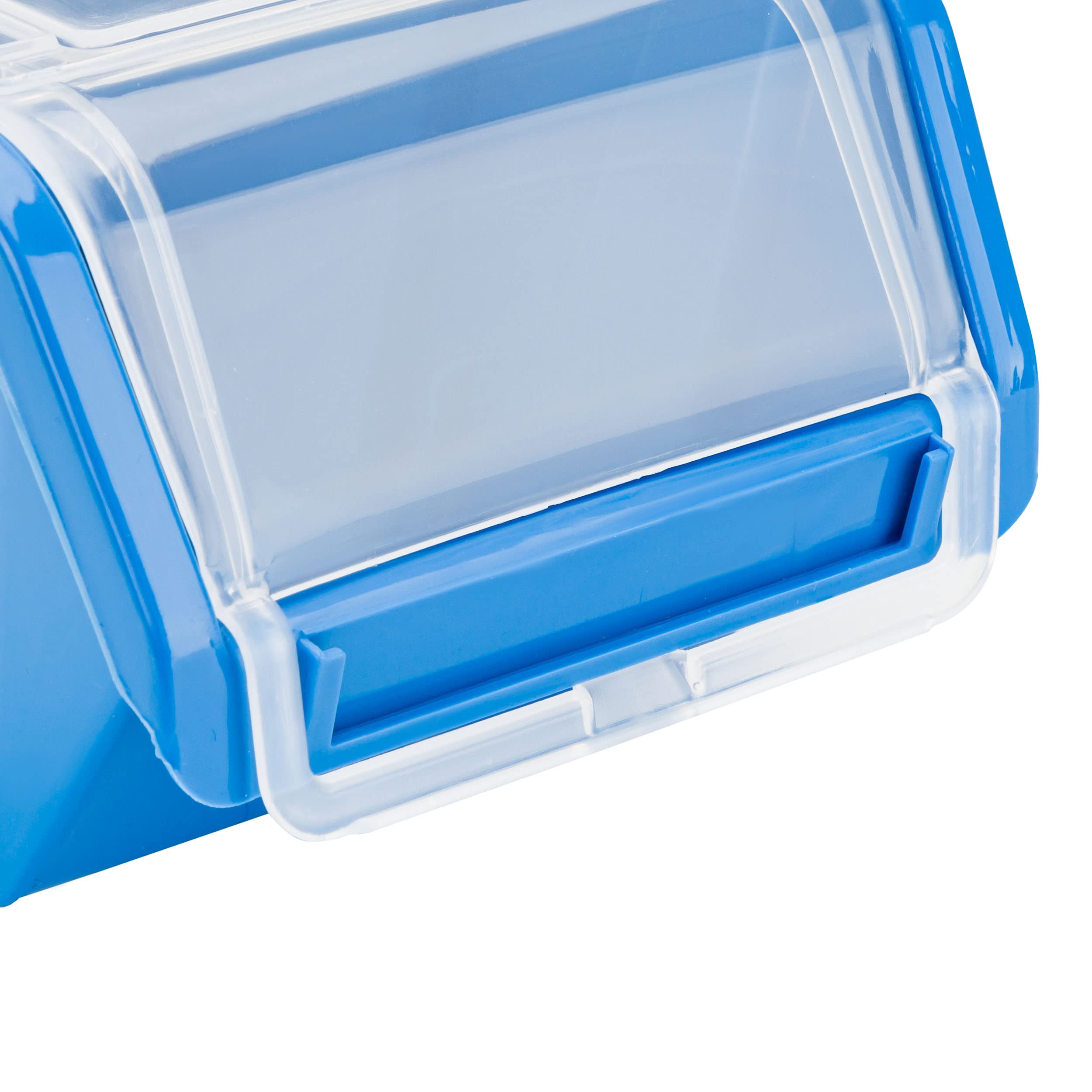 botle 50 x Stapelbox Kunststoff Lagerboxen Stapelbar Stapelkiste Sortierbox Box mit Deckel 100x155x70 blau