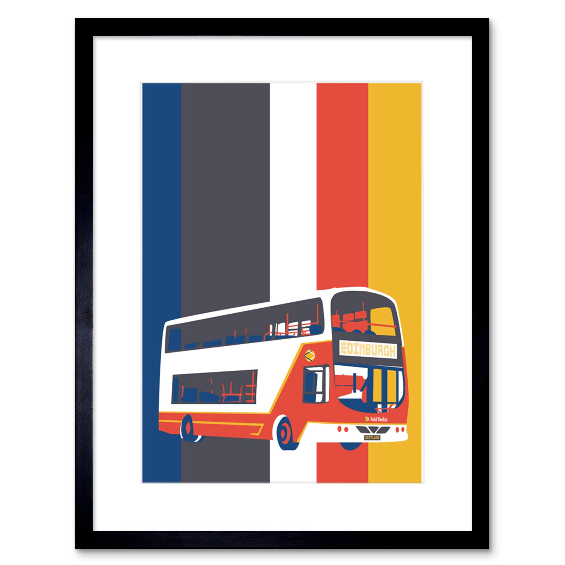 Wee Blue Coo Edinburgh Transport Bus Framed Wall Art Print 12X16