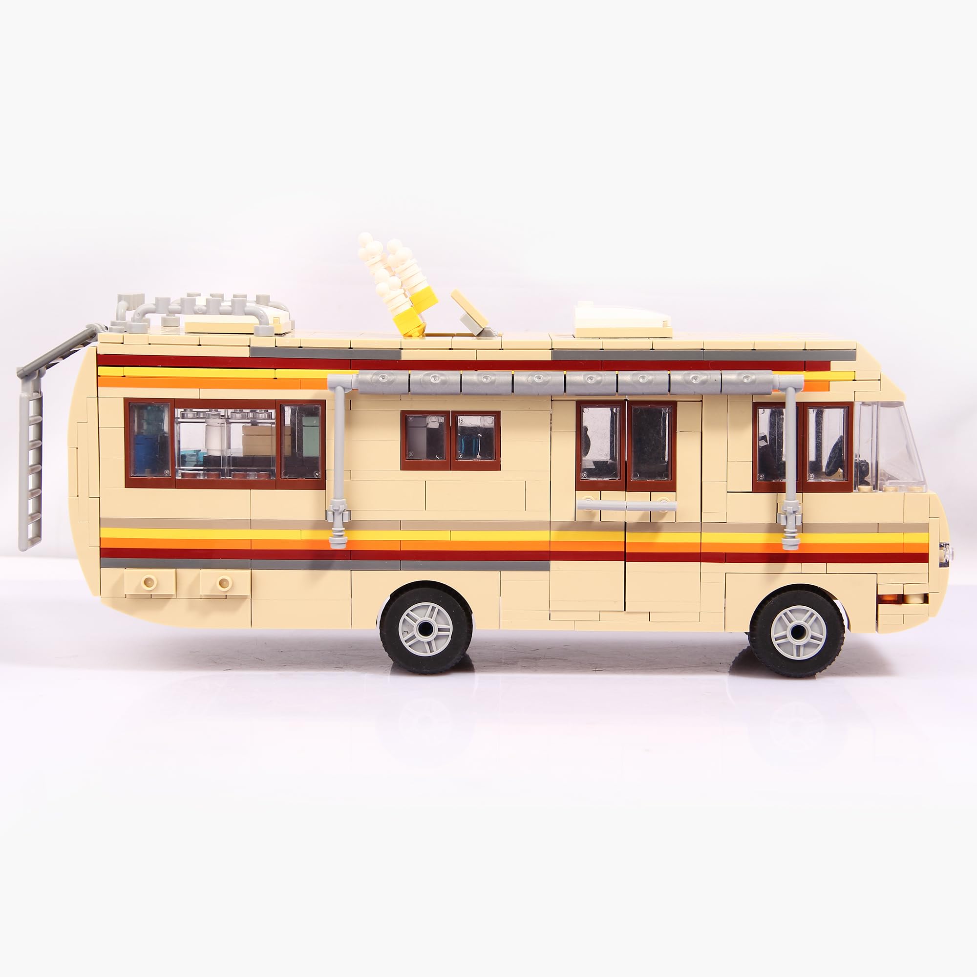 Juego de bloques de construcción clásicos Break Bad RV 986 piezas, modelo detallado de furgoneta con puertas de apertura e interior de laboratorio
