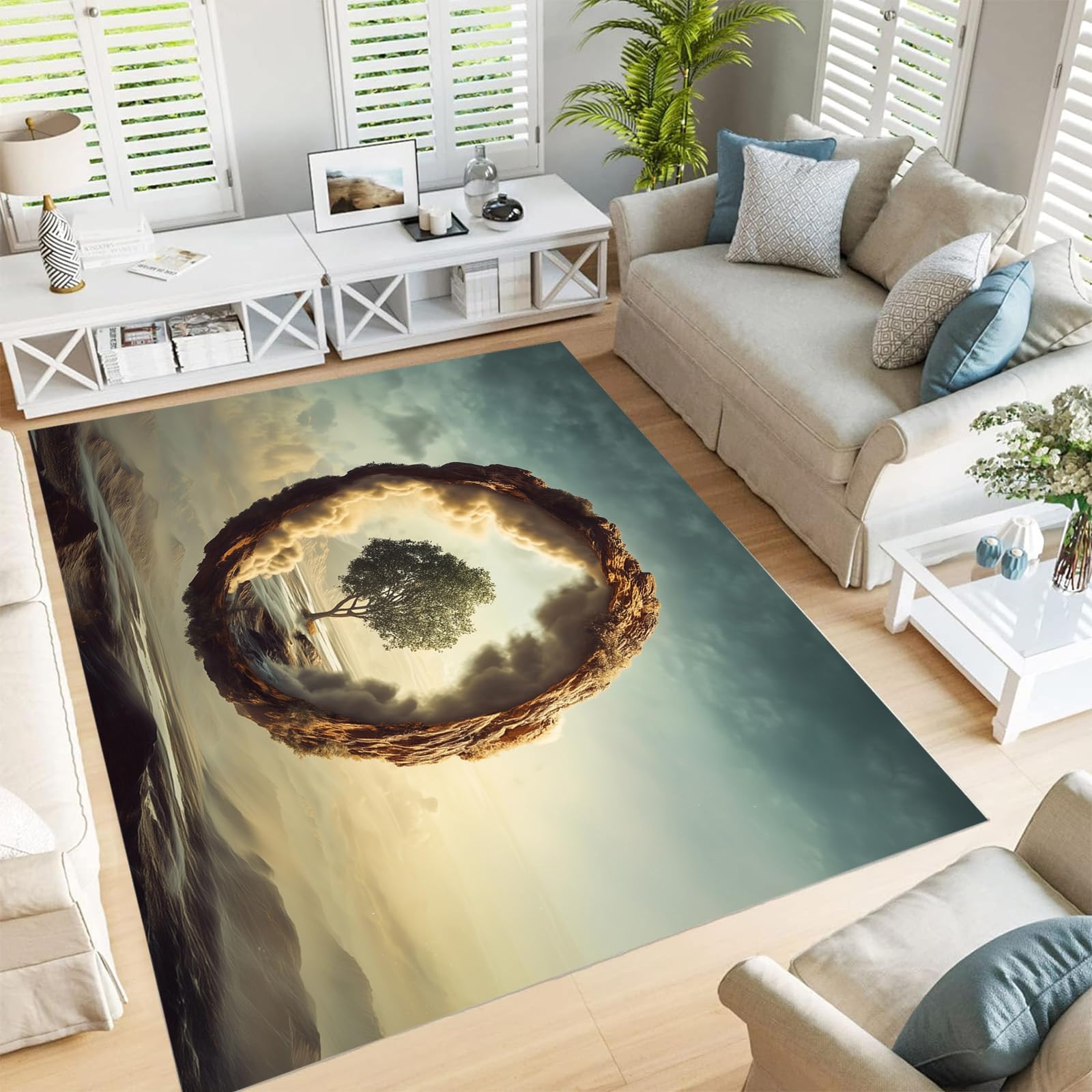 Tapis de terrasse et salon arbre paysage naturel pour l'ete