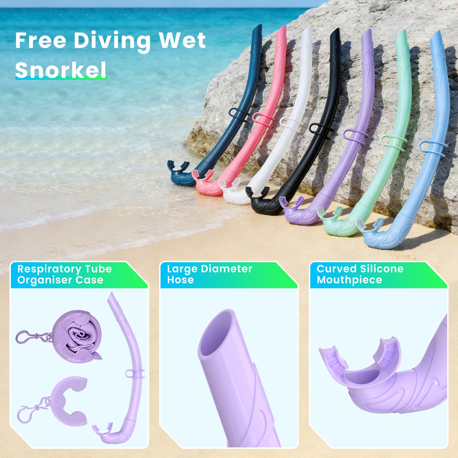 Attrezzatura da snorkeling per adulti, set da snorkeling per adulti, maschera subacquea, vista panoramica, anti-perdite, anti-appannamento, occhialini da nuoto in vetro temperato, panoramica, ampia