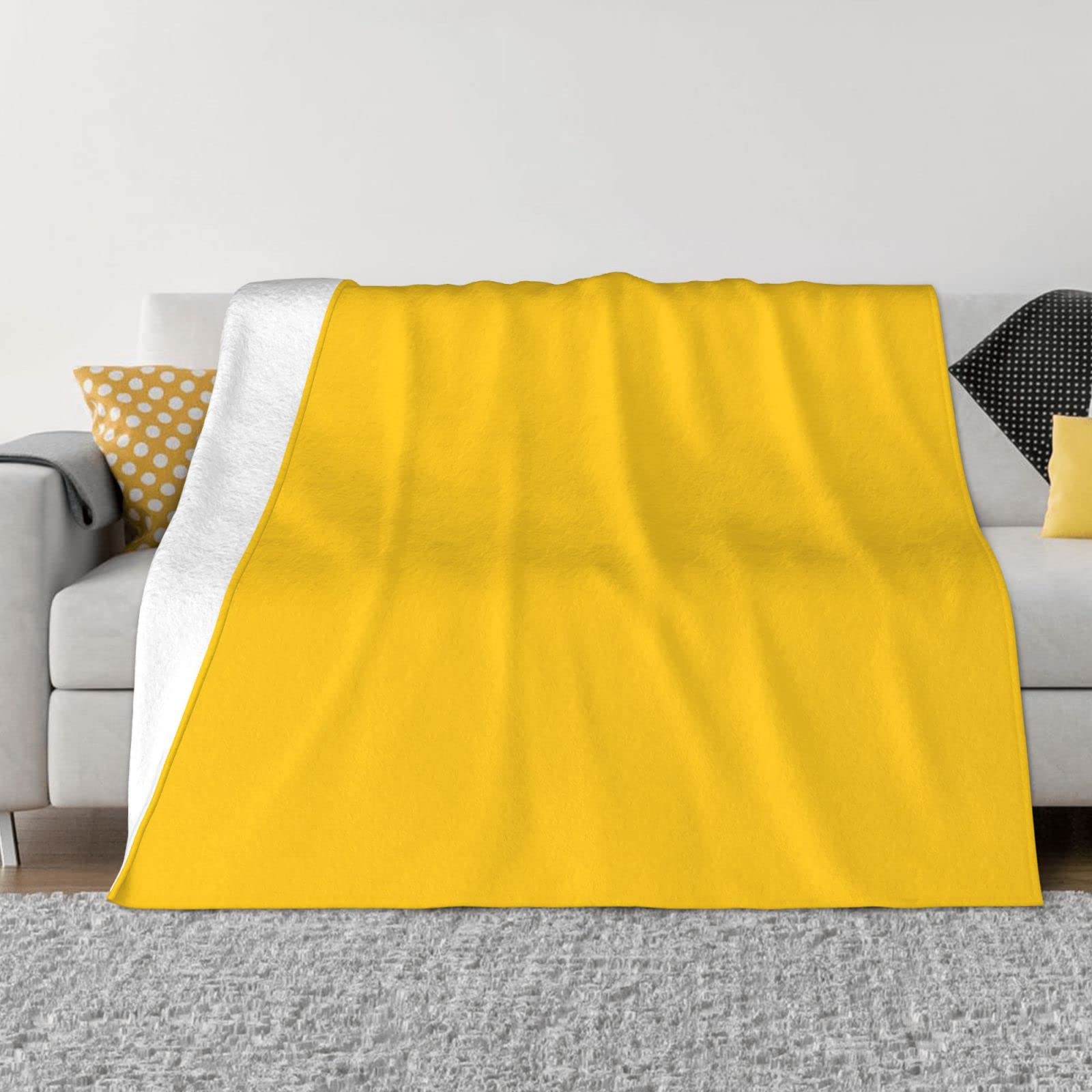Couverture micro polaire légère et chaude flanelle jaune canard