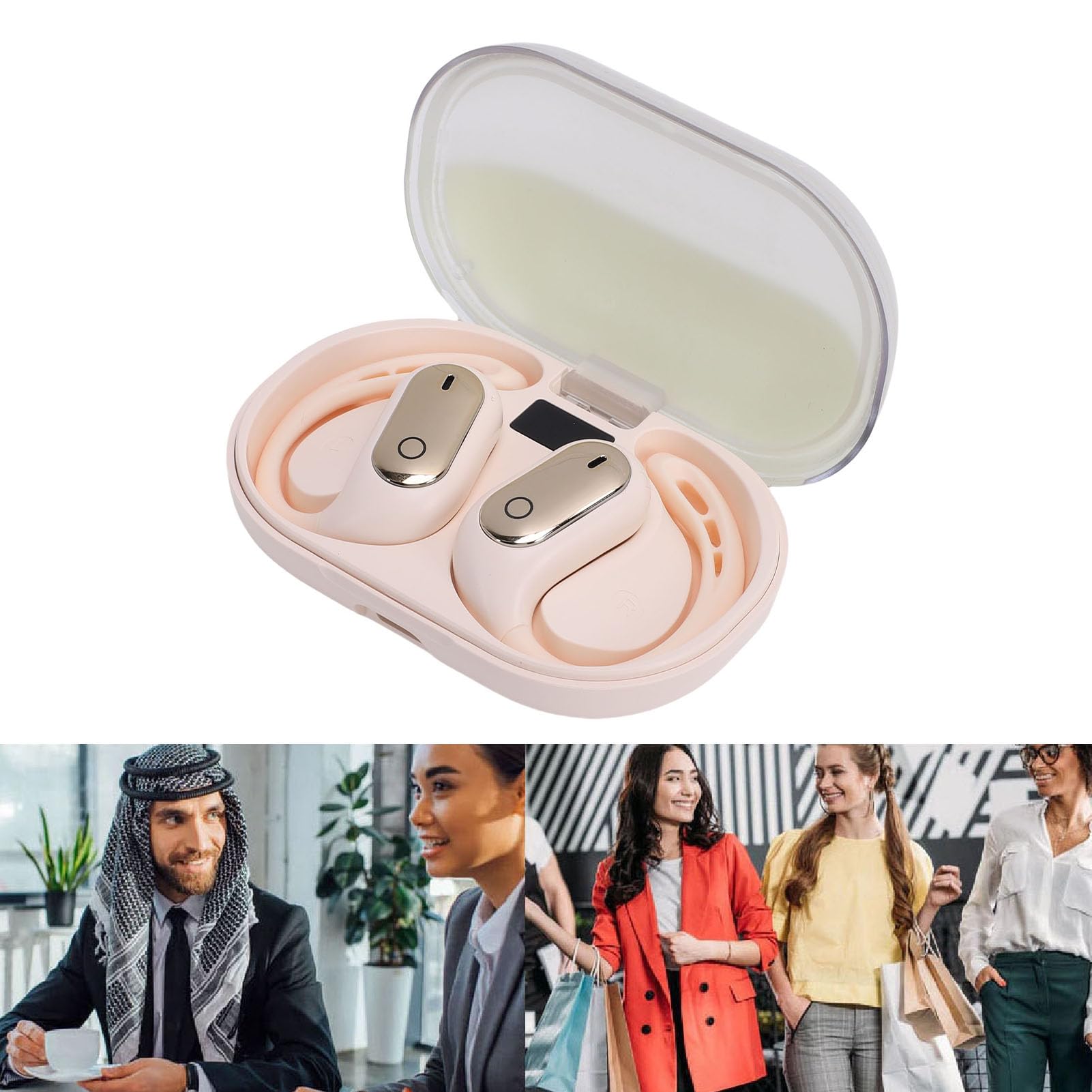 CHICIRIS Auricolari, Cuffie Wireless con Luce Notturna Ambientale Custodia di Ricarica Rotante Suono Bilanciato per Corsa, Allenamento, Palestra
