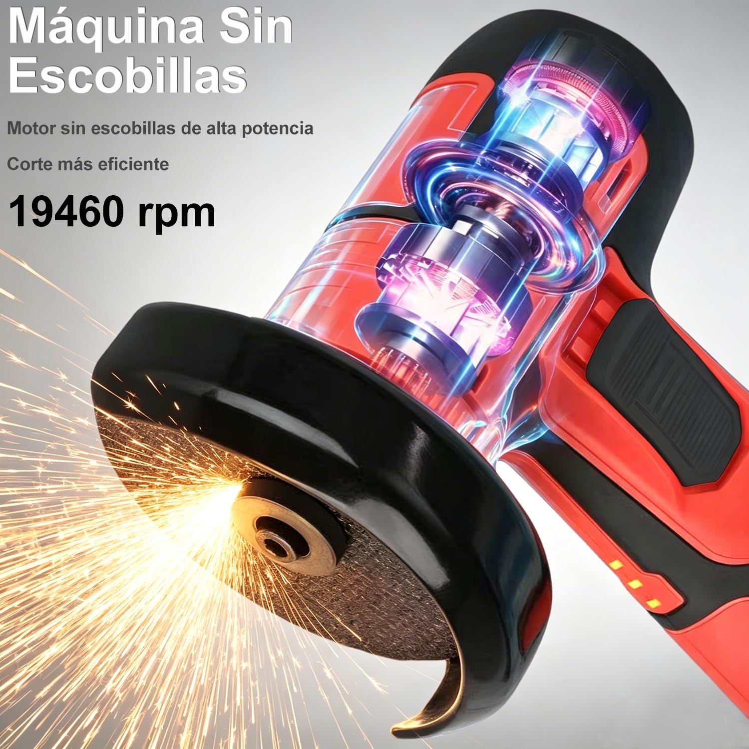 Mini Amoladora Angular, Multifunción Amoladora Pequeña a Doble Batería | Motor de Alta Potencia, 7 Accesorios, Corte Lijado Pulido, Caja, para Baldosas Madera Acero Piedra