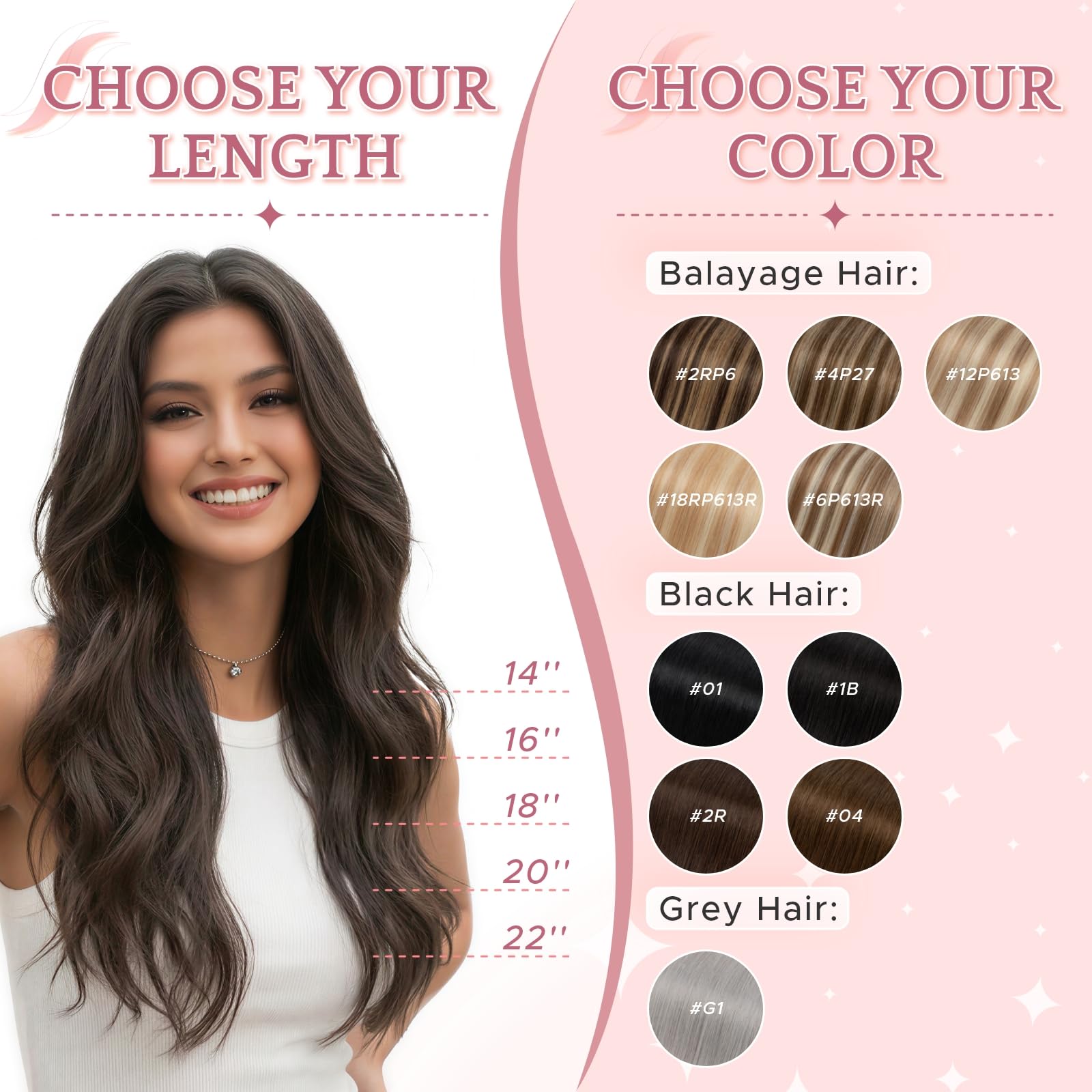 SEGOHAIR Clip in Extensions Echthaar, Glatt Clip Hair Highlights Haarverlängerung Natürlich für Frauen Damen 5-teiliges Set (1 großes Teil + 4 einzelne Clips)#01 Schwarz 50cm 52g