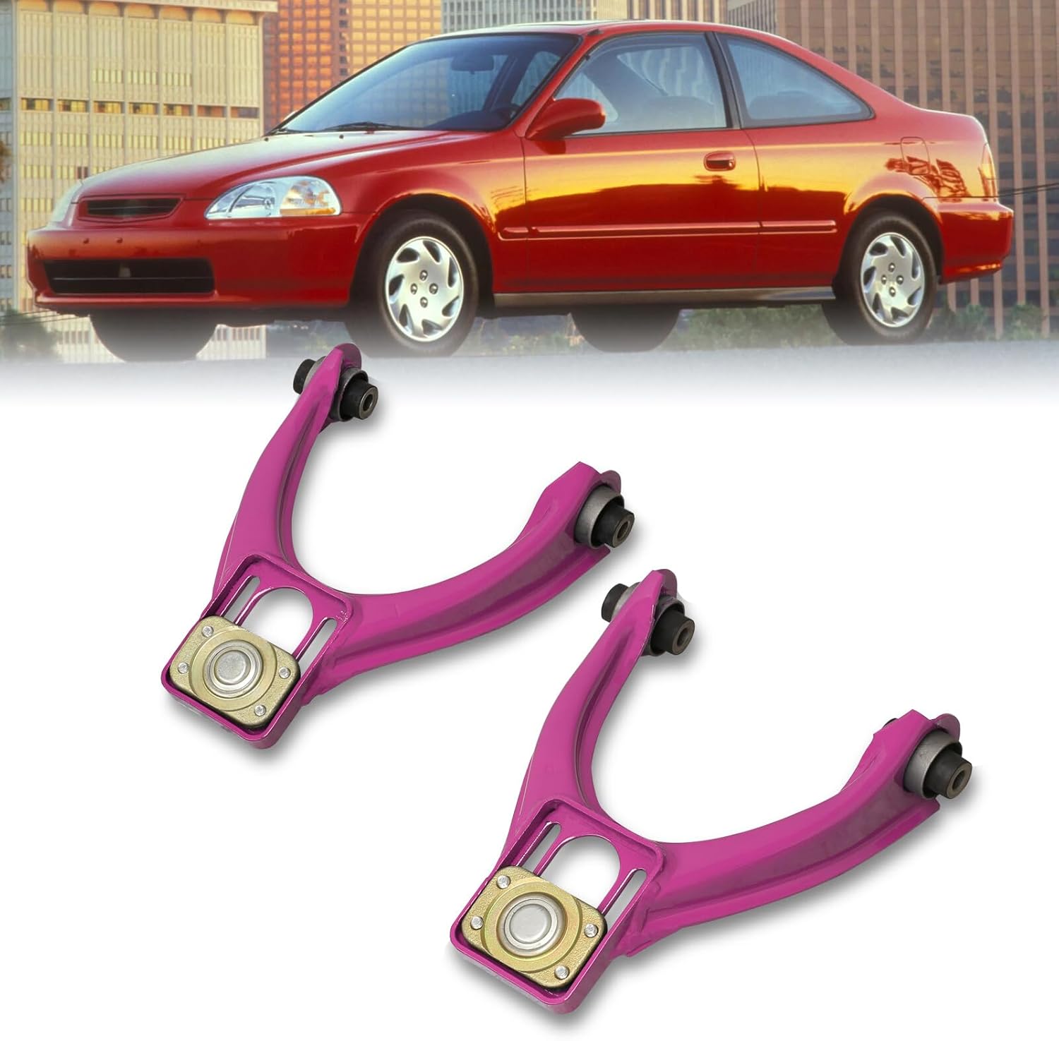 AJP Distributors 2PCS Steel Front Upper Adjustable Camber