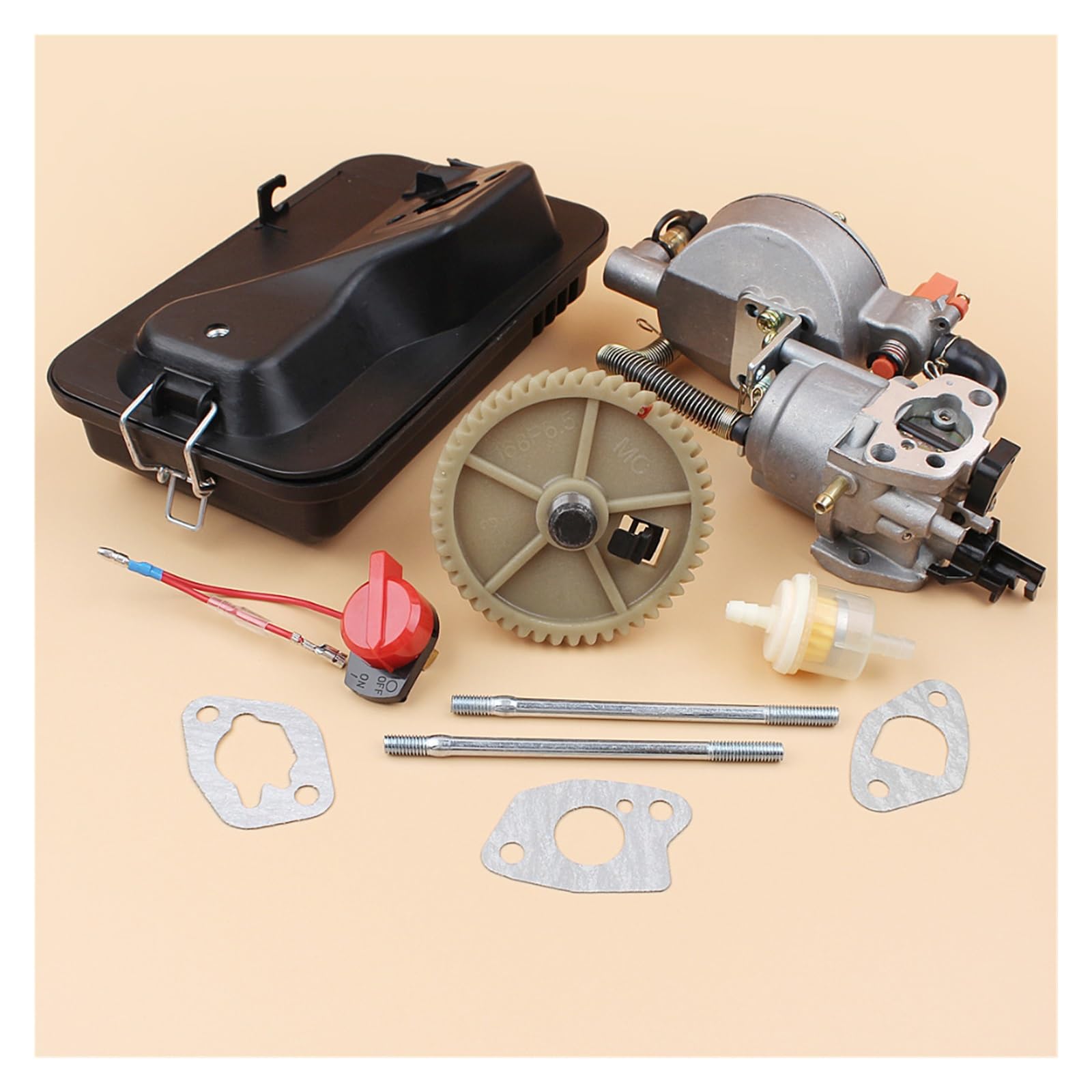 1 Juego de perno de carburador de Gas, carcasa de filtro de aire, Kit de árbol de levas apto for GX160 GX200 168F 5.5HP 6.5HP, piezas de generador de gasolina de motor