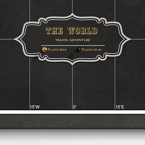 Miniatura 7 de Mapa del mundo en lienzo con tablero de corcho - Letras inglesas - Decoración decorativa de pared para todas las habitaciones - Cuadros en lienzo