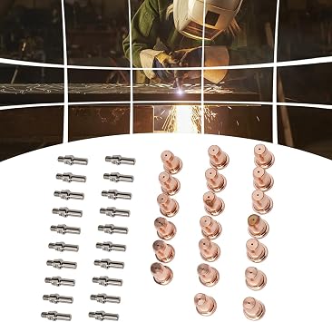 40Pcs Plasma Cutter Consumables Cutting Torch Tip Nozzles , Plasma Cutter Cutting Torch Tip Nozzles, 52582 WSP-061000 Electrode & 51313P1.0 WSP-061001 1.0mm Nozzle & 51313P1.1 WSP-062004 1.1mm Nozzle