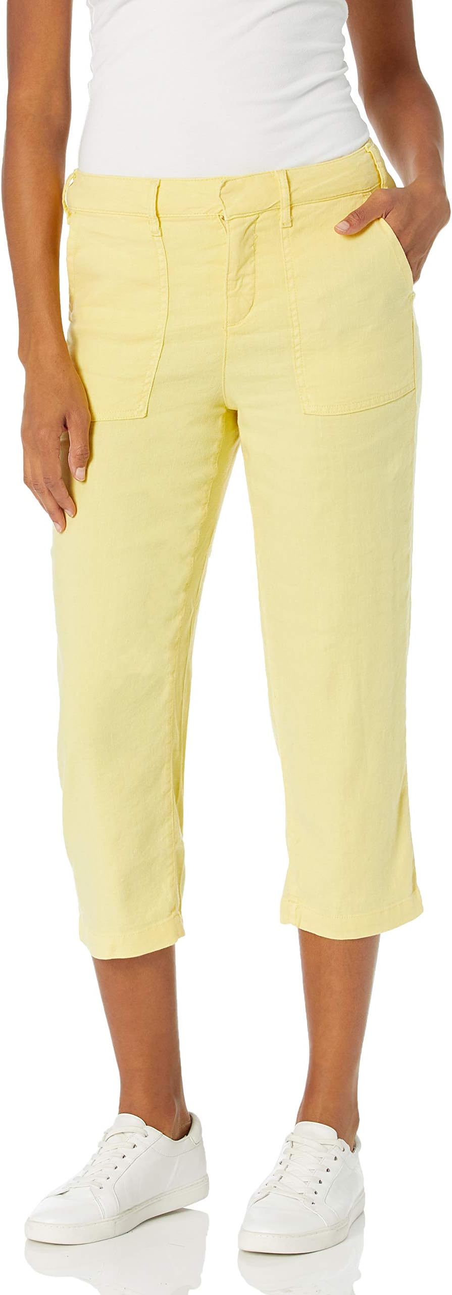 Women's Misses Utility Pants in Stretch Linen, SUNSHINE, 8